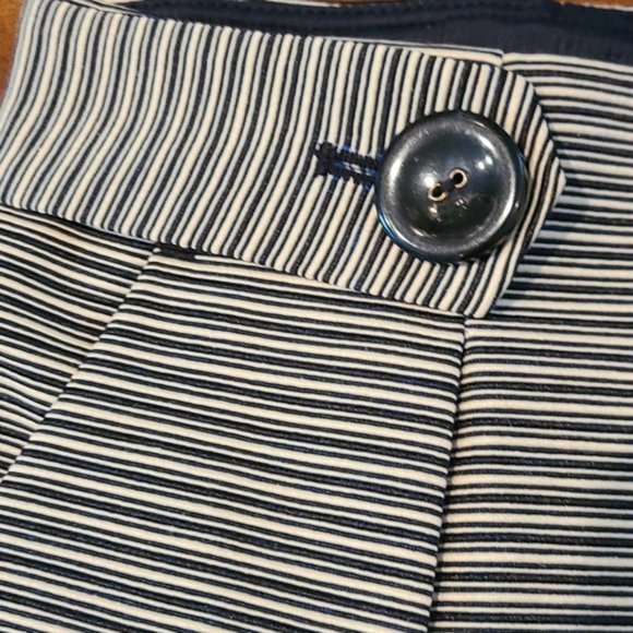 L.K. Bennett Mableen Navy and Cream Stripe Skirt - Picture 10 of 15